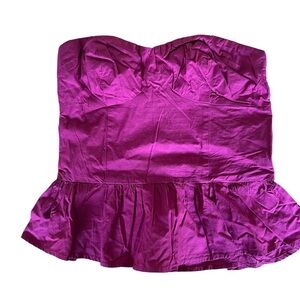 Charlotte Russe Bright Pink Strapless Peplum Tank Top